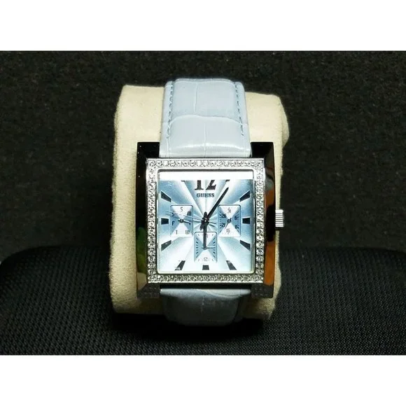 Vintage 90\'s GUESS Women’s Watch–Model G85751L–Swarovski Components-Never Worn GUESS Silver Square Wristwatches for sale | eBay main image 3